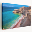 Stretched canvas print of a Peruvian landscape in earthy tones, ideal for kitchen wall art.