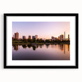 Extra large abstract art print depicting a textured, colorful Alabama scenery on a framed black mat.