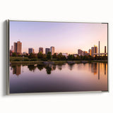 Framed canvas featuring a vintage-style Alabama landscape in colorful art tones, ideal for enhancing living room decor.