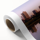 Art deco poster of Alabama scenery in soft pastel shades on rolled canvas, ideal for nursery wall art.