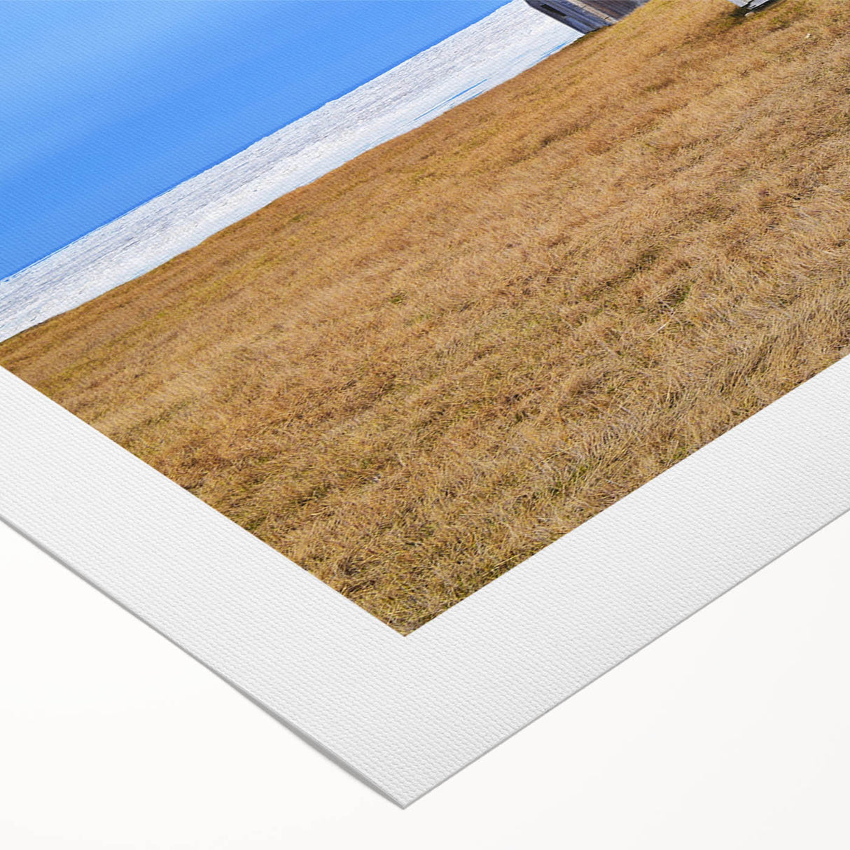 Art deco poster featuring a serene Alaskan landscape in cool blue tones on rolled canvas, suitable for dining room decor.