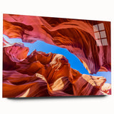 Large abstract depiction of Antelope Canyon in Arizona on acrylic glass, with a color palette of earth tones.