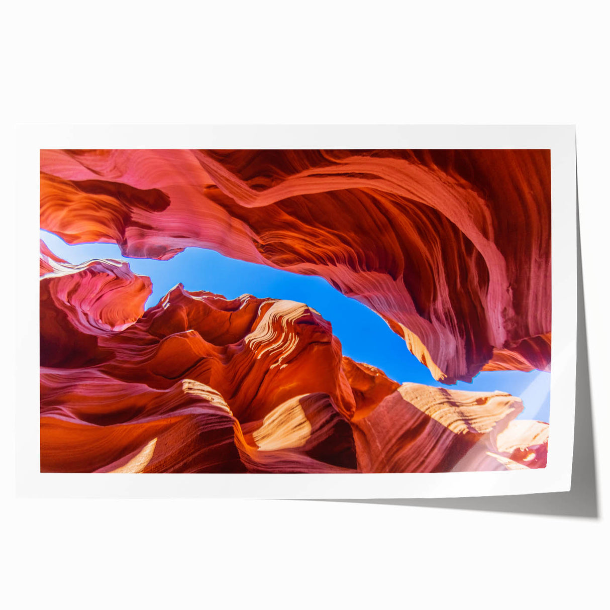 Extra large rolled print of Antelope Canyon in Arizona, featuring earthy red and orange tones.