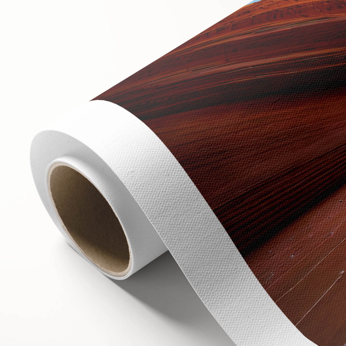 Art deco poster of Arizona's Coyote Buttes in muted earth tones on rolled canvas, ideal for nursery wall art.