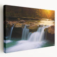 Arkansas landscape on large stretched canvas featuring muted earth tones, ideal for kitchen wall art.