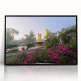 Large abstract wall art of Sacramento skyline in muted earth tones on a framed acrylic, suitable for modern art wall decor.