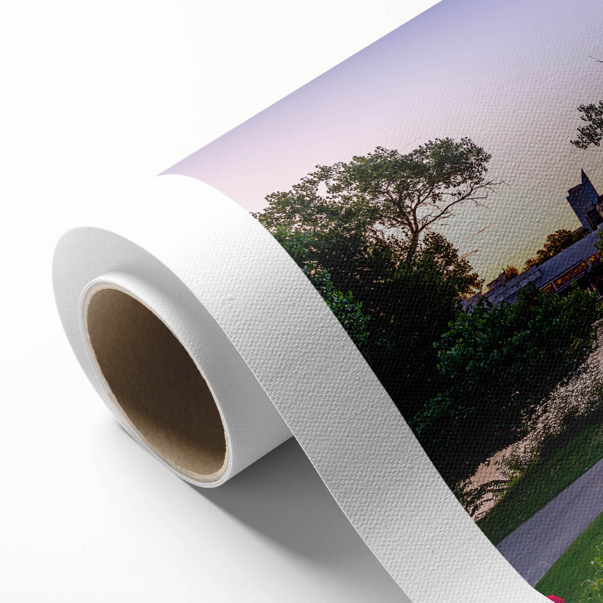 Art Deco style poster of Sacramento scenery, featuring pastel hues on rolled canvas, ideal for nursery wall art.