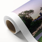 Art Deco style poster of Sacramento scenery, featuring pastel hues on rolled canvas, ideal for nursery wall art.