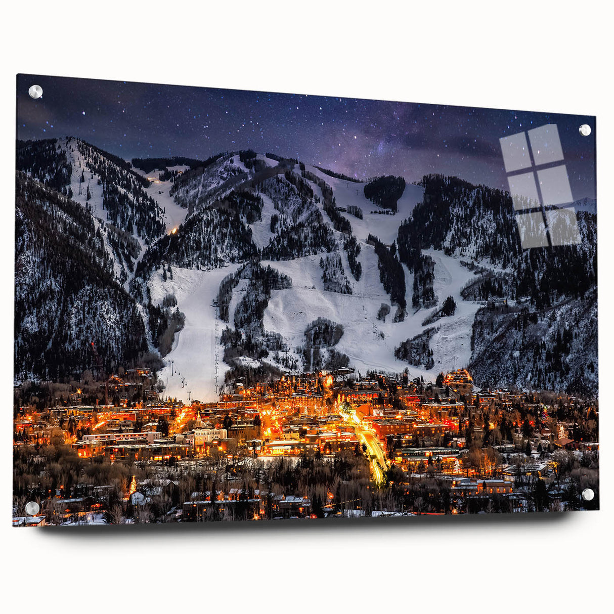 Acrylic print of a Colorado Aspen landscape in autumn hues, suitable for bedroom or dining room decor.