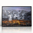 Large abstract wall art depicting a Colorado Aspen scene in muted earth tones on a framed acrylic.