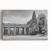 Black and white photograph of Denver skyline on large stretched canvas, suitable for kitchen art.