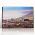 Large abstract wall art featuring a stylized view of Colorado Springs in muted earth tones on a framed acrylic panel.