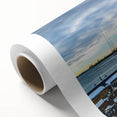 Art deco poster of Connecticut scenery in pastel hues on rolled canvas, ideal for nursery wall art.