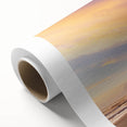 Art Deco style poster of Daytona scenery on rolled canvas, featuring pastel colors.
