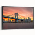 Black and white framed canvas of Delaware landscape, featuring vintage poster art style, ideal for bedroom decor.