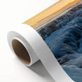 Art deco poster of Kauai landscape in pastel shades on rolled canvas, ideal for nursery wall art.