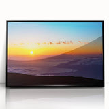 Large abstract wall art depicting a serene Maui landscape in soft pastel colors on a black framed acrylic.