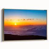 Framed canvas of a vintage-style Maui landscape, with black and gold tones, ideal for bedroom wall art.