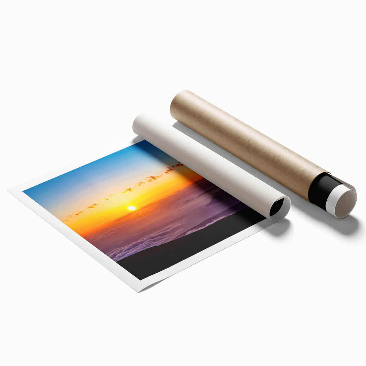 Extra large rolled print of Maui scenery with vibrant floral elements, ideal for classy bathroom wall art.