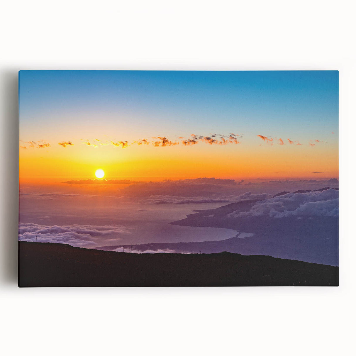 Black and white stretched canvas of a Maui beach scene, ideal for kitchen wall art.