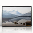 Large abstract wall art depicting Idaho scenery in muted earth tones on a framed acrylic, ideal for modern living room decor.