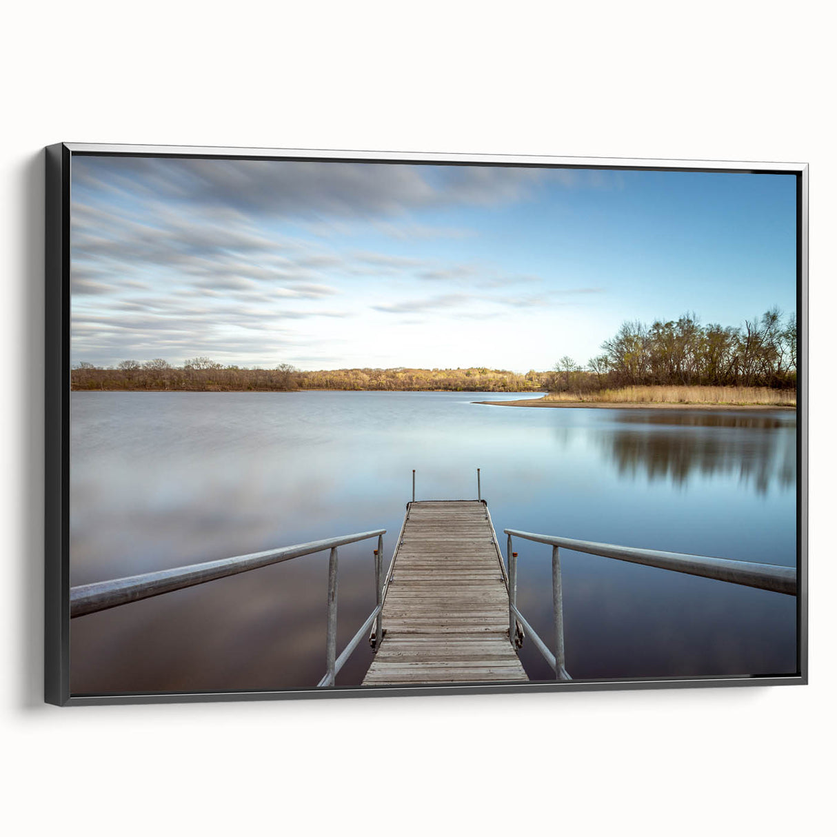 Black and white framed canvas depicting a vintage Iowa landscape, ideal for bedroom wall decor.