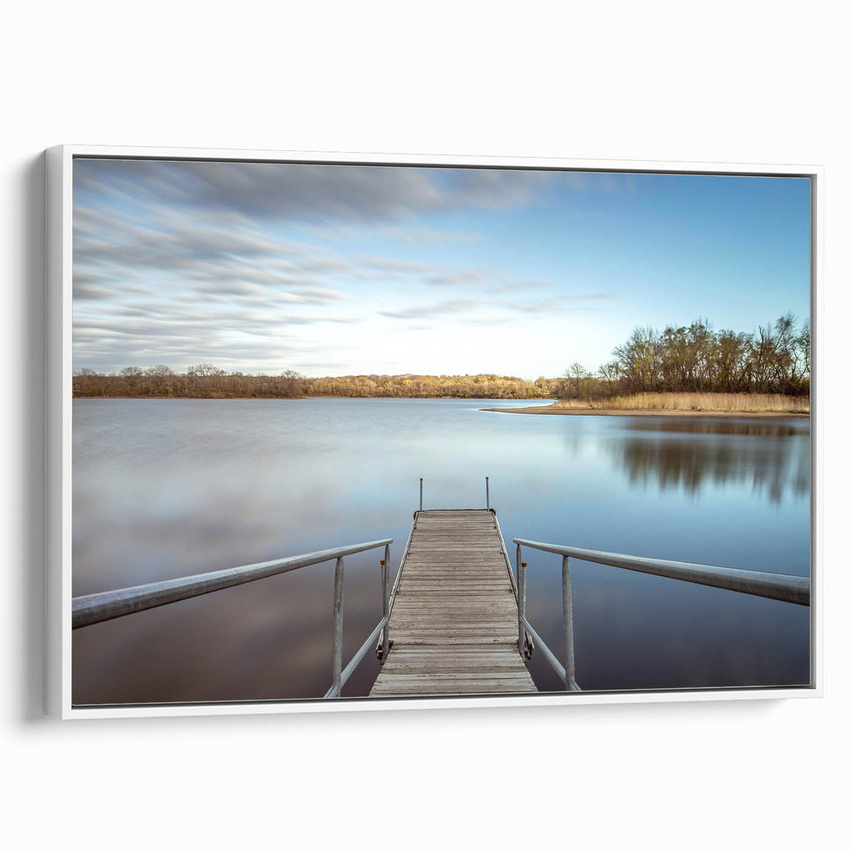 Vintage poster art of Iowa scenery on a framed canvas, featuring a palette of vibrant colors, ideal for living room decor.