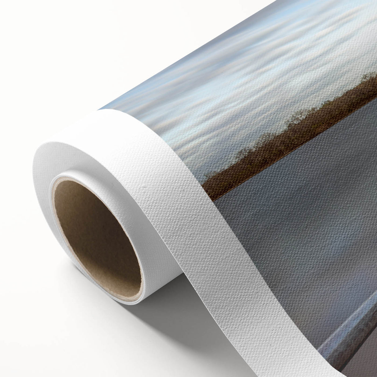 Art Deco-style poster of Iowa scenery on rolled canvas, featuring soft pastel tones, ideal for nursery wall art.