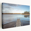 Large canvas wall art featuring a serene Iowa landscape in muted green and blue tones, ideal for kitchen wall decor.