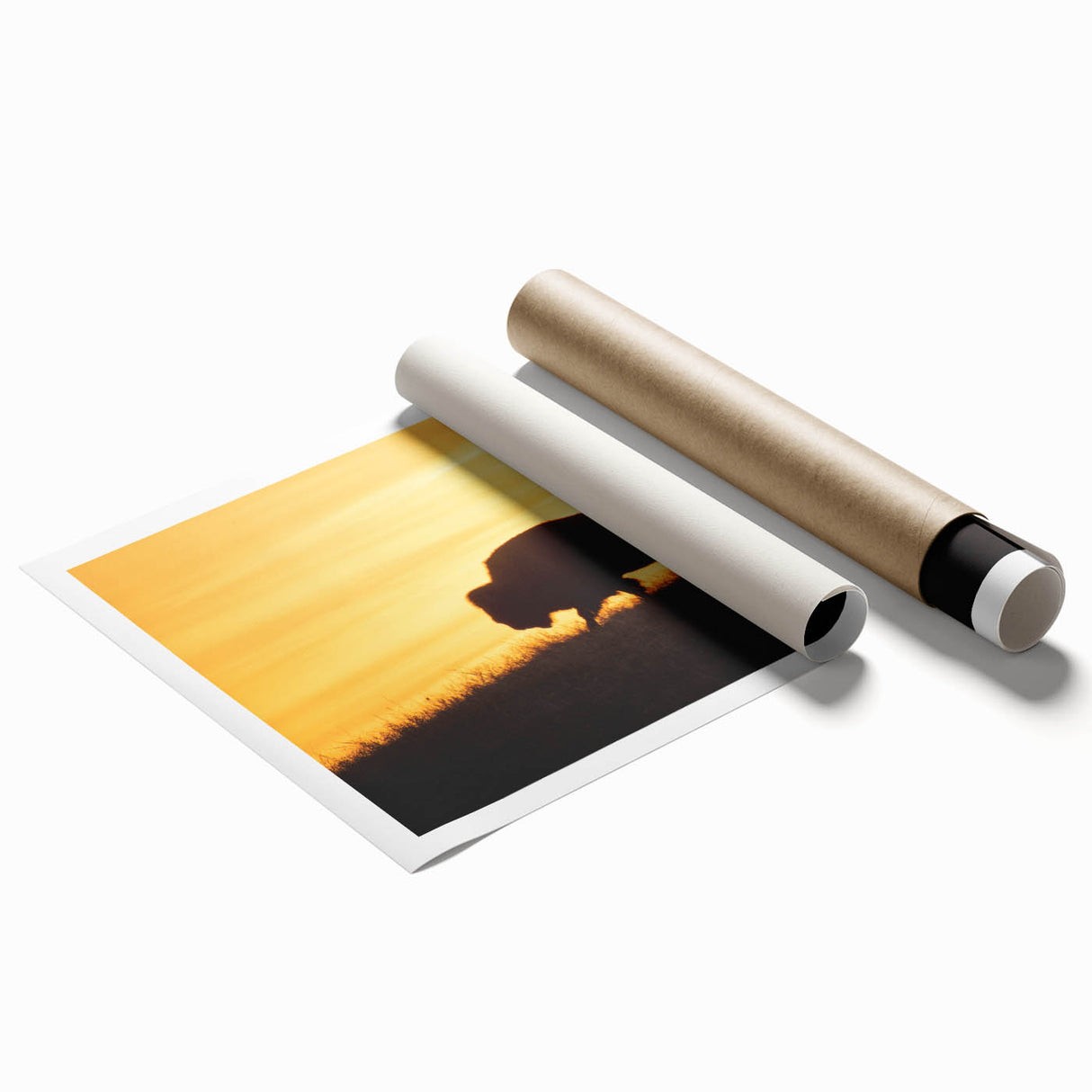 Extra large rolled print of Kansas scenery with vibrant floral elements, ideal for classy bathroom wall art.