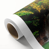 Art deco style Kentucky scenery on rolled canvas with muted earth tones, ideal for nursery wall art.