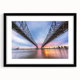 Colorful abstract art print of New Orleans scenery in vibrant hues on a large textured canvas, ideal for living room decor.