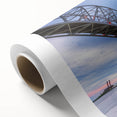 Art Deco style New Orleans skyline on rolled canvas, featuring pastel shades.