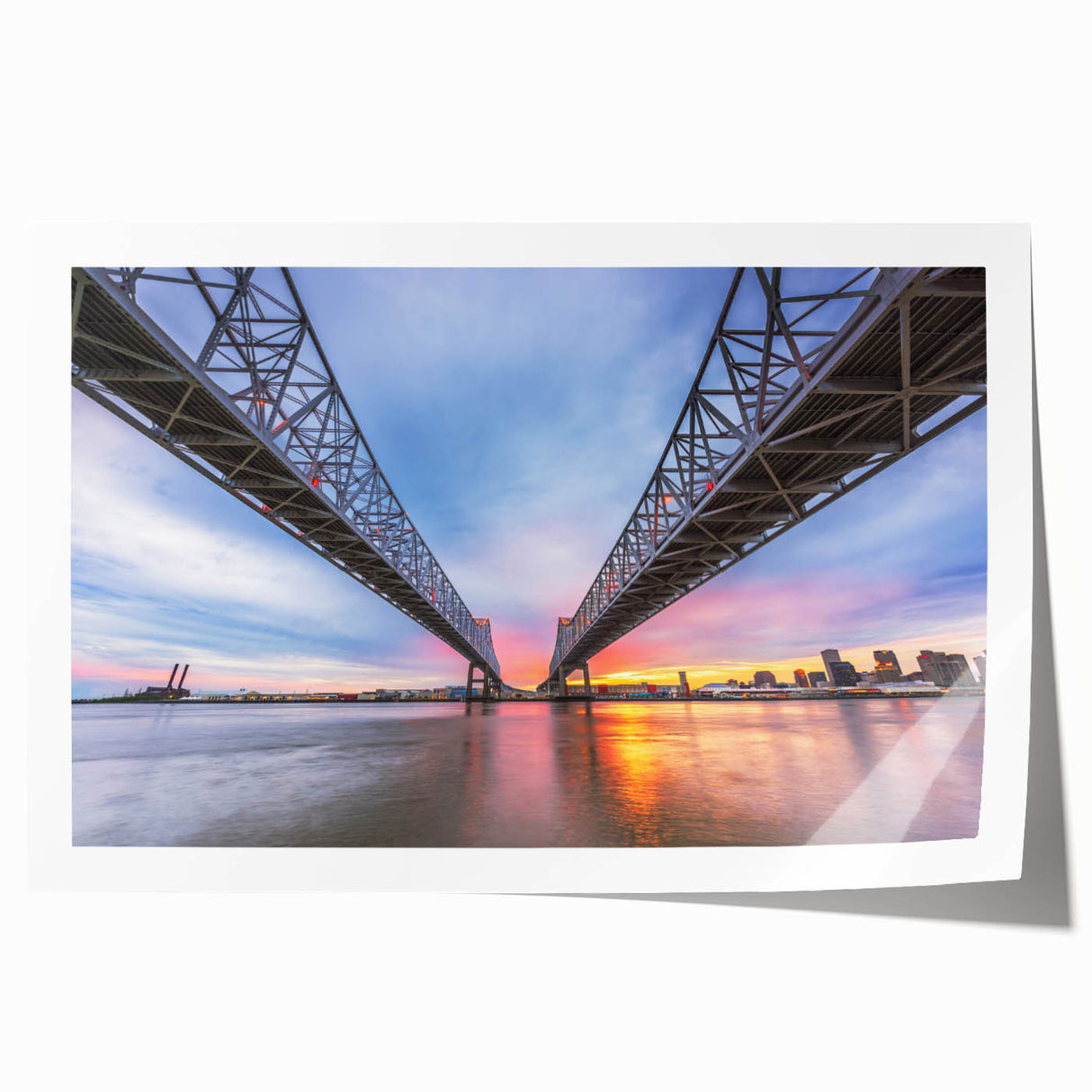 New Orleans street scene in muted watercolor tones on rolled canvas, suitable as art wall dining room.