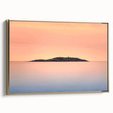 Framed canvas featuring a vintage-style landscape painting of Maine, in muted earth tones, ideal for bedroom wall decor.