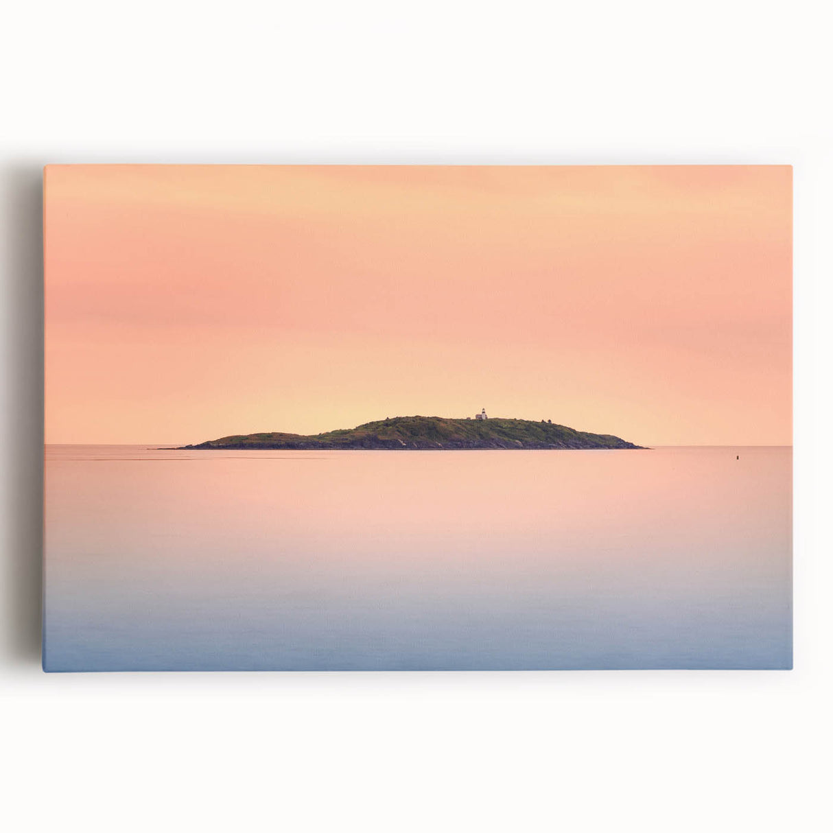 Black and white photograph of a Maine landscape on stretched canvas, suitable for kitchen wall art.