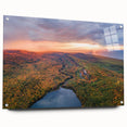 Acrylic print of Michigan's Upper Peninsula in muted earth tones, ideal for dining room decor.