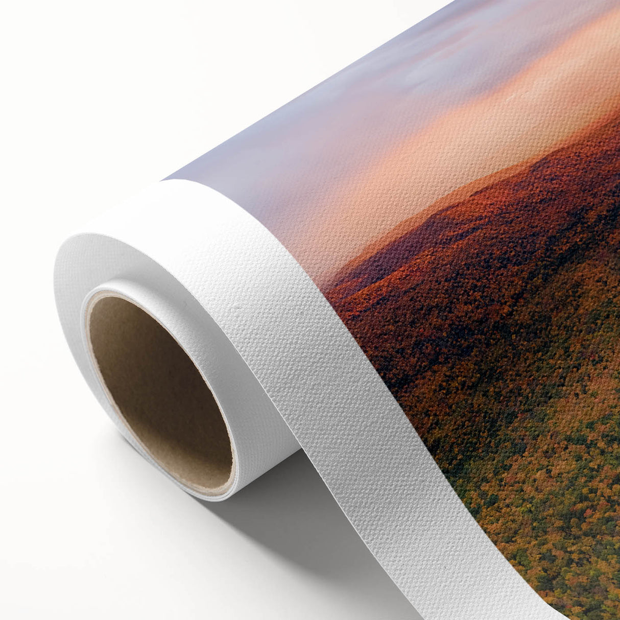 Art Deco poster of Michigan's Upper Peninsula in muted green and blue tones on rolled canvas, ideal for nursery wall art.