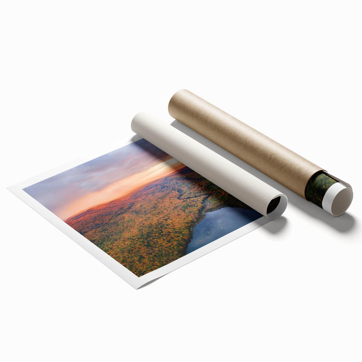 Extra large rolled print depicting vibrant floral art of Michigan's Upper Peninsula, ideal for classy bathroom wall art.