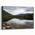 Black and white landscape art painting of New Hampshire on framed canvas, suitable for bedroom wall decor.