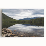 Black and white photograph of New Hampshire scenery on large stretched canvas, ideal for kitchen wall art.