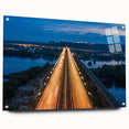 Large abstract wall art of New Jersey scenery in muted earth tones on acrylic glass, ideal for dining room decor.