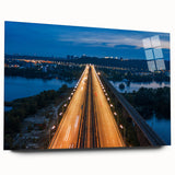 Large abstract wall art depicting a New Jersey scenery in mid-century modernist style, ideal for dining room art.