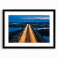 Extra large wall art depicting an abstract New Jersey scenery in colorful textured hues on a black framed canvas.