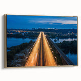 Framed canvas of a vintage New Jersey landscape in muted gold and black tones, ideal for bedroom wall art.