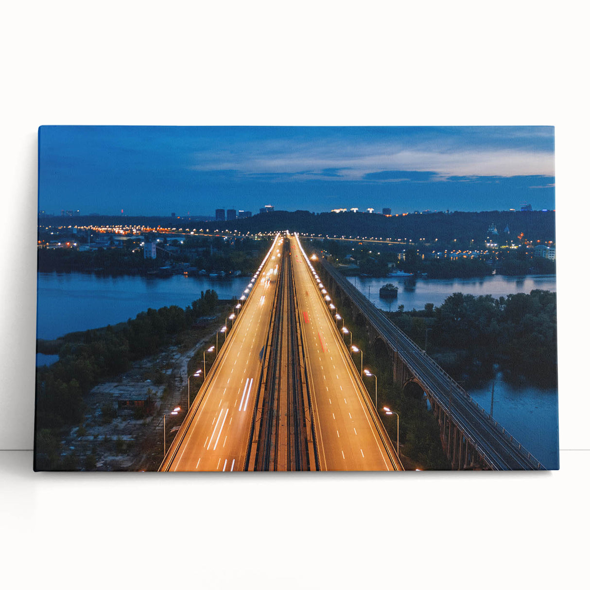 Black and white stretched canvas of New Jersey scenery, ideal for kitchen wall art or bedroom ambiance.