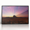 Large abstract wall art depicting New Mexico scenery in muted earth tones on a framed acrylic.