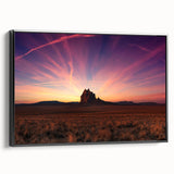 Black and white framed canvas depicting a vintage New Mexico landscape, ideal for bedroom wall art.