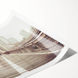 Extra large wall art featuring line art flowers over a grayscale Brooklyn Bridge scene, printed on rolled canvas.