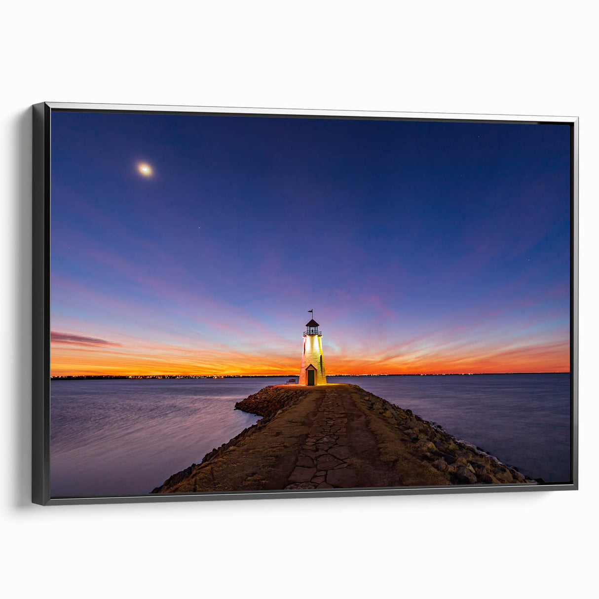 Black and white framed canvas featuring a vintage-style Oklahoma landscape, ideal for bedroom wall decor.